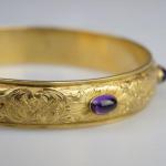 Zlatý náramek s ametysty Zlatý náramek s ametysty