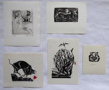 Anna Grmelová - Pět ex libris ( 2x K. Žižkovský, S Anna Grmelová - Pět ex libris ( 2x K. Žižkovský, S