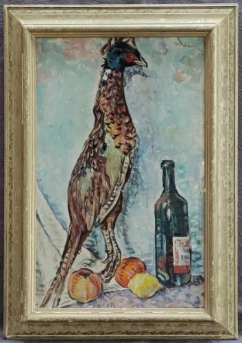 Zátiší s bažantem, sign. Fortin , dat. 1955  Zátiší s bažantem, sign. Fortin , dat. 1955