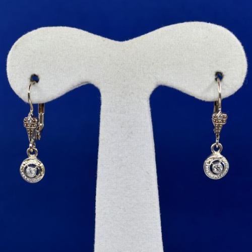 Bílozlaté náušnice s brilianty Bílozlaté náušnice s brilianty