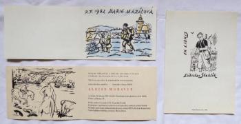Alois Moravec - Exlibris, PF 1982, Pozvánka Alois Moravec - Exlibris, PF 1982, Pozvánka