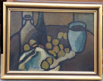 František Vobecký - Zátiší s lahvemi František Vobecký - Zátiší s lahvemi