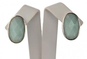 Stříbrné náušnice s fazetovaným akvamarínem Stříbrné náušnice s fazetovaným akvamarínem