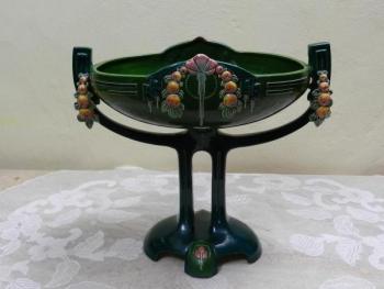 Secesní malovaná mísa, majolika - Eichwald Secesní malovaná mísa, majolika - Eichwald