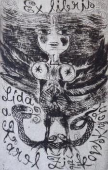 Olga Čechová - Ex libris J. Lohynský Olga Čechová - Ex libris J. Lohynský