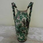 Secesní ručně malovaná váza, majolika Secesní ručně malovaná váza, majolika
