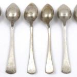 Šest art deco stříbrných kávových lžiček Šest art deco stříbrných kávových lžiček