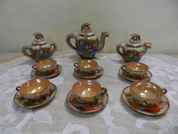 Japonský art deco servis pro 6 osob - Satsuma Japonský art deco servis pro 6 osob - Satsuma
