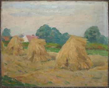 Svobodný : Krajina se snopy, dat. 1940  Svobodný : Krajina se snopy, dat. 1940