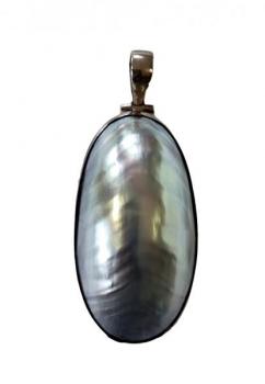 Přívěs stříbrný velká lastura modrá Přívěs stříbrný velká lastura modrá