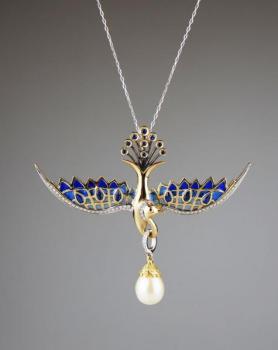 Zlatý koliér s diamanty a safíry Zlatý koliér s diamanty a safíry