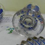 Modré Sklenice Grogovky s talířky Modré Sklenice Grogovky s talířky