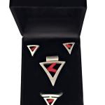 STŘÍBRNÝ ART DECO SET S KORÁLEM STŘÍBRNÝ ART DECO SET S KORÁLEM