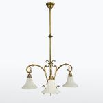 Secesní mosazný lustr, Rakousko - Uhersko, 1910 Secesní mosazný lustr, Rakousko - Uhersko, 1910