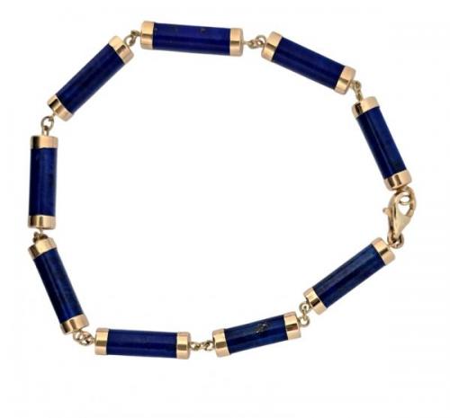 Zlatý náramek s lapis lazuli  Zlatý náramek s lapis lazuli