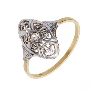 Zlatý prvorepublikový prsten s přírodním diamantem Zlatý prvorepublikový prsten s přírodním diamantem