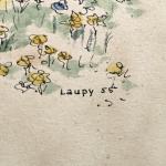 Akvarel + fotografie, sign. Laupy, dat. 1955  Akvarel + fotografie, sign. Laupy, dat. 1955