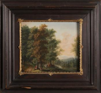 44. Lesnatá krajina s galantní společností 44. Lesnatá krajina s galantní společností