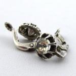 Stříbrné náušnice na klipsy, s broušenými kamínky Stříbrné náušnice na klipsy, s broušenými kamínky