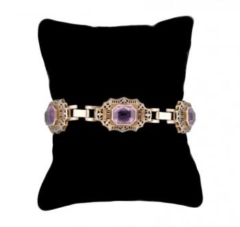 STŘÍBRNÝ ART DECO NÁRAMEK S AMETYSTY STŘÍBRNÝ ART DECO NÁRAMEK S AMETYSTY