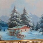 Obraz zimní krajina ve Florentinském rámu Obraz zimní krajina ve Florentinském rámu