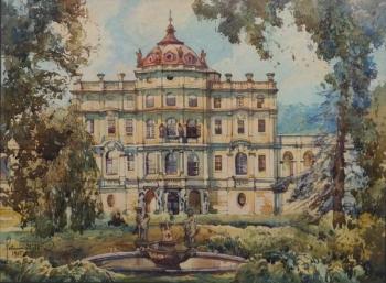 Schmidt Oskar : Zámek Ploskovice , dat. 1955 Schmidt Oskar : Zámek Ploskovice , dat. 1955