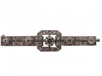 Platinová diamantová brož ve stylu Art Deco Platinová diamantová brož ve stylu Art Deco