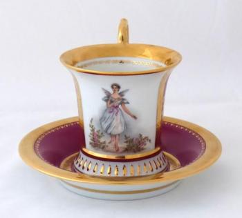 Šálek s miniaturou baletky Marie Taglioni, Slavkov Šálek s miniaturou baletky Marie Taglioni, Slavkov