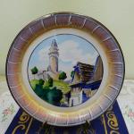 Smaltovaný kulatý podnos hrad Štramberk Smaltovaný kulatý podnos hrad Štramberk