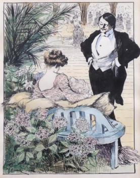 Kavalír s dámou v květinovém zákoutí Kavalír s dámou v květinovém zákoutí