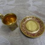 Empírový zlacený hrnek na nožičkách - Karlsbad Empírový zlacený hrnek na nožičkách - Karlsbad