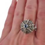 STŘÍBRNÝ PRSTEN ART DECO - PAVUČINA SE SPINELEM STŘÍBRNÝ PRSTEN ART DECO - PAVUČINA SE SPINELEM