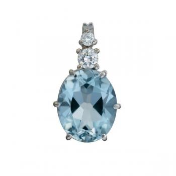 Zlatý přívěsek s přírodním akvamarínem a diamanty Zlatý přívěsek s přírodním akvamarínem a diamanty