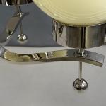 Lustr Art Deco, nikl, opálové sklo,1930s Lustr Art Deco, nikl, opálové sklo,1930s