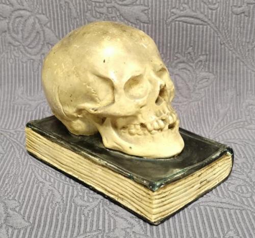 Těžítko : Lebka na knize Těžítko : Lebka na knize