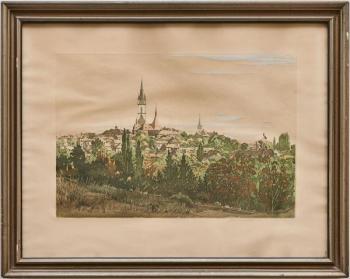 Jan C. Vondrouš (1884–1970): Čáslav, 1948, grafika Jan C. Vondrouš (1884–1970): Čáslav, 1948, grafika