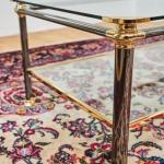 Designový konferenční stolek z čirého skla a kovu Designový konferenční stolek z čirého skla a kovu