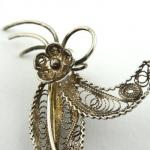 Stříbrna filigránová brož - květ s listy Stříbrna filigránová brož - květ s listy