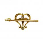 Starožitná zlatá brož s diamantem Starožitná zlatá brož s diamantem