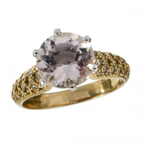 zlatý prsten s morganitem a brilianty zlatý prsten s morganitem a brilianty