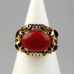 Zlatý prsten s mořským korálem Zlatý prsten s mořským korálem