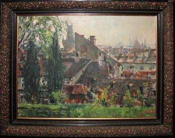 Jursík K. : Pražské zákoutí od Kampy, dat. 1962 Jursík K. : Pražské zákoutí od Kampy, dat. 1962