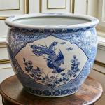 Čínský ručně malovaný porcelánový květináč  Čínský ručně malovaný porcelánový květináč