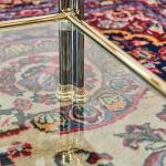 Designový konferenční stolek z čirého skla a kovu Designový konferenční stolek z čirého skla a kovu