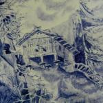 Kameninový kobaltový talíř Kameninový kobaltový talíř