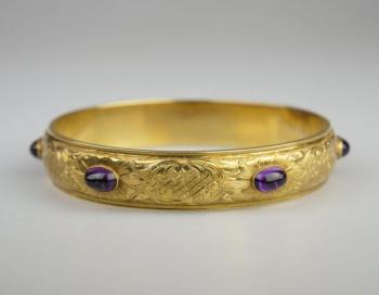 Zlatý náramek s ametysty Zlatý náramek s ametysty