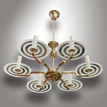 Mosazný lustr Art-Deco / T 3475 Mosazný lustr Art-Deco / T 3475