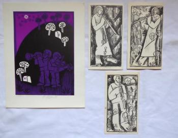 Miroslav Houra - Muzikanti, čtyři grafiky Miroslav Houra - Muzikanti, čtyři grafiky