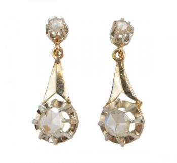 Diamantové náušnice, Art Deco Diamantové náušnice, Art Deco