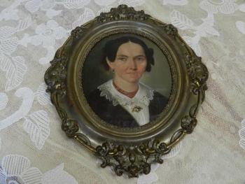 Portrét ženy, olej na plátně, biedermeier Portrét ženy, olej na plátně, biedermeier
